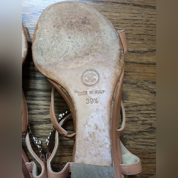 CHANEL Camellia Cork Wedge Sandals | Tan/Brown | Size 39 1/2 (Fits like US 7.5) - Picture 4 of 16